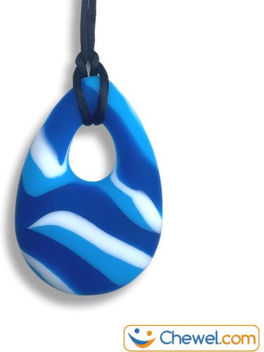 Bijtketting Kauwketting | Druppel Camouflage | Chewelry - Blauw